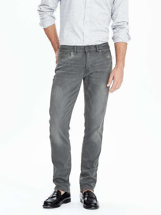 Banana Republic Mens Skinny Grey Japanese Traveler Jean Size 34w 36l Tall - Gray