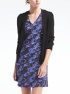 Banana Republic Womens Shine V Neck Cardigan - Black