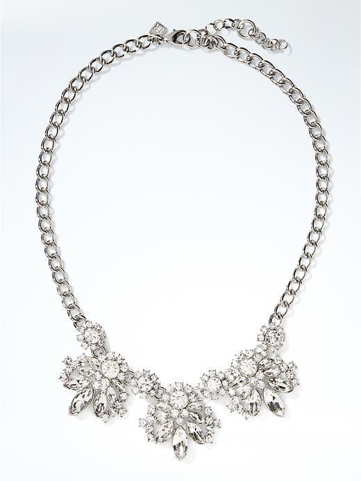 Banana Republic Crystal Stone Necklace - Clear Crystal