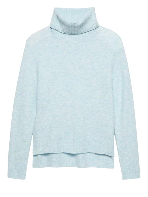 Banana Republic Womens Aire Turtleneck Sweater Frosted Aqua Blue Size Xs