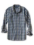 Banana Republic Mens Camden Fit Space Dye Gingham Custom 078 Wash Shirt Size L Tall - Royal Teal