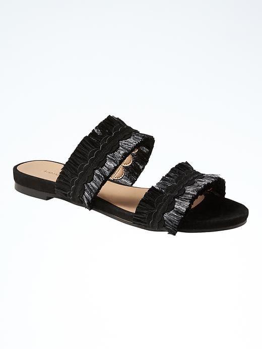 Banana Republic Raffia Slide - Black