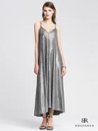 Banana Republic Womens Monogram Silver Jersey Trapeze Dress Size S - Silver
