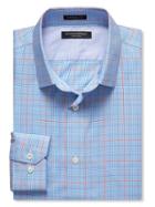 Banana Republic Mens Camden Fit Non Iron Glen Plaid Shirt Size L Tall - Light Blue