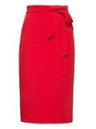 Banana Republic Womens Petite Belted Pencil Skirt With Side Slit Ultra Red Size 4