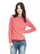 Banana Republic Womens Todd &amp; Duncan Cashmere Mixed Stitch Pullover Sweater Size L - Coral Glory