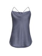 Banana Republic Womens Heritage Textured Silk Cowl-neck Camisole Tunic Blue Gray Size S