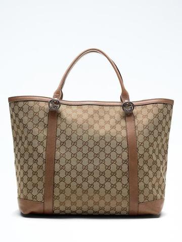 Banana Republic Luxe Finds Gucci Brown Canvas Miss Gg Tote - Brown Combo
