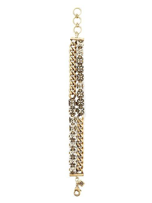 Banana Republic Womens Sparkle Chain Bracelet Gold Size One Size