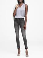 Banana Republic Womens Skinny Black Jean With Frayed Hem Black Size 27