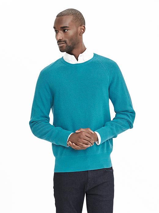 Banana Republic Mens Todd &amp; Duncan Textured Cashmere Crew Pullover Size Xl - Turquoise