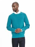 Banana Republic Mens Todd &amp; Duncan Textured Cashmere Crew Pullover Size Xl - Turquoise