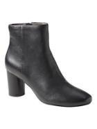Banana Republic Womens Round Block Heel Bootie Black Leather Size 10