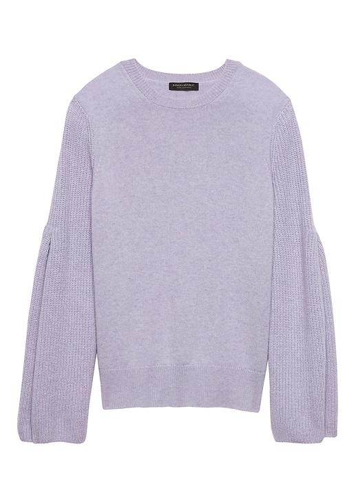 Banana Republic Womens Cashmere Flare-sleeve Sweater Lavender Cloud Size Xs