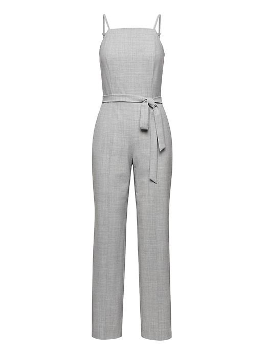 Banana Republic Womens Heathered Strappy Jumpsuit Light Gray Size 4