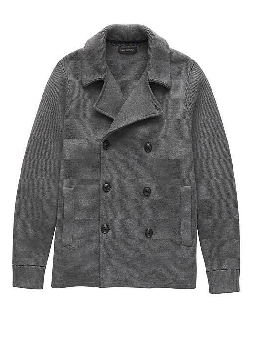 Banana Republic Mens Supima Cotton Milano-stitch Sweater Peacoat Dark Charcoal Size Xs