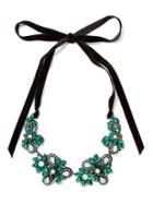 Banana Republic Crystal Embroidered Necklace - Emerald