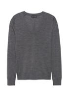 Banana Republic Womens Machine-washable Merino Wool Solid V-neck Sweater Medium Heather Gray Size S