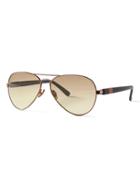 Banana Republic Womens Westward Leaning   Concorde Sunglasses Rose Gold With Reclaimed Redwood Inlay Size One Size