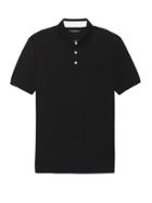 Banana Republic Mens Luxury-touch Polo Shirt With Stripe Placket Black Size L