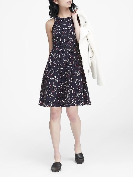 Banana Republic Floral Paneled Skater Dress