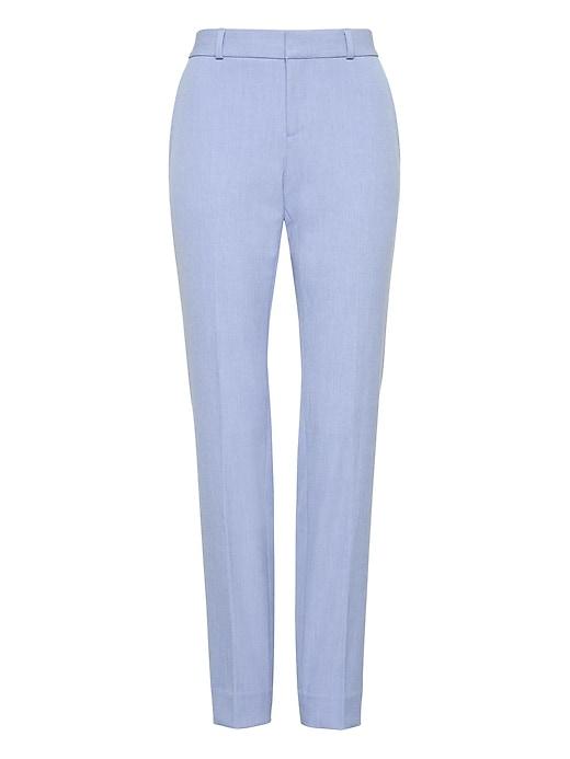 Banana Republic Womens Ryan Slim Straight-fit Machine-washable Birdseye Pant Light Blue Size 0