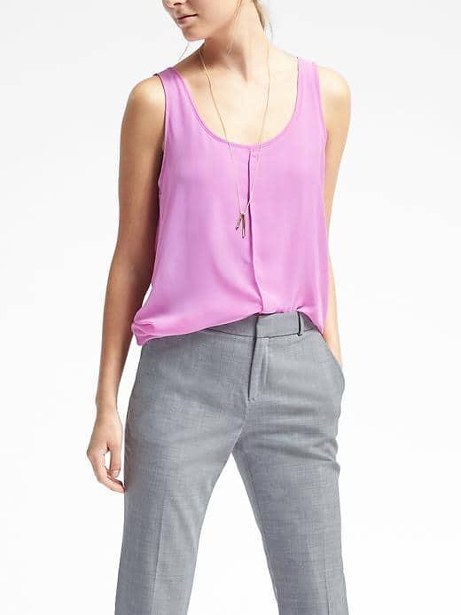 Banana Republic Womens Sleeveless Overlay Tank - Neon Violet