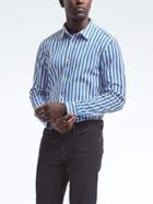 Banana Republic Mens Camden Fit Custom Wash Stripe Shirt - Hawaiian Night