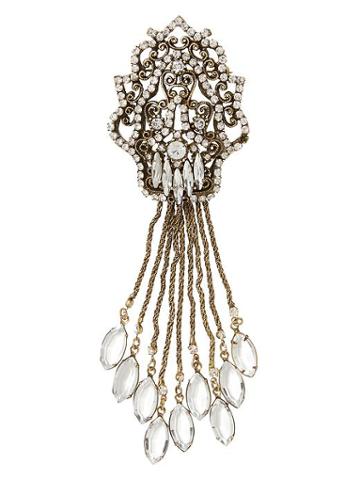 Banana Republic Navette Fringe Brooch Size One Size - Mixed Metal