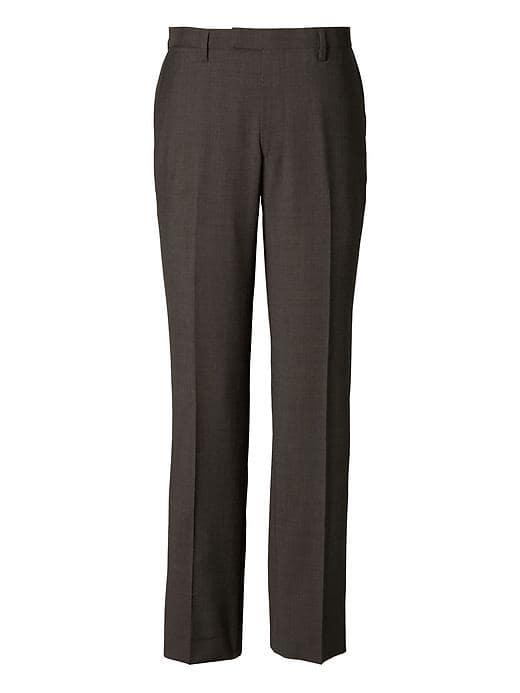 Banana Republic Mens Slim Brown Solid Italian Wool Suit Trouser - Dark Brown