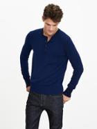 Banana Republic Mens Todd &amp; Duncan Cashmere Henley Pullover Size L Tall - Blue