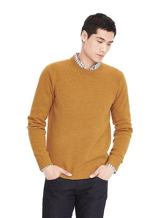 Banana Republic Mens Merino Wool Pullover Crew - Golden