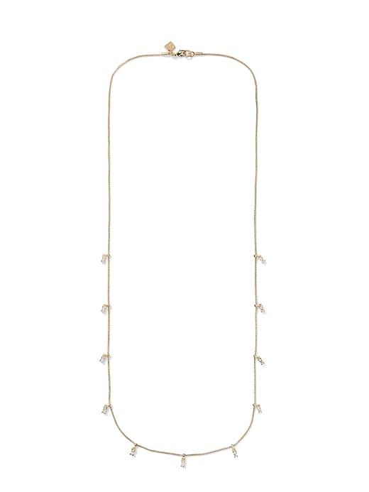 Banana Republic Womens Delicate Baguette Layer Necklace Gold Size One Size