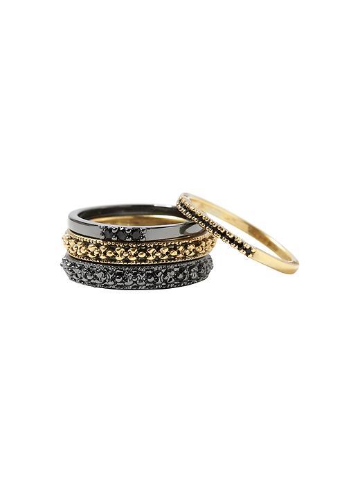 Banana Republic Womens Textured Stack Ring Set Size 0 - Mixed Metal