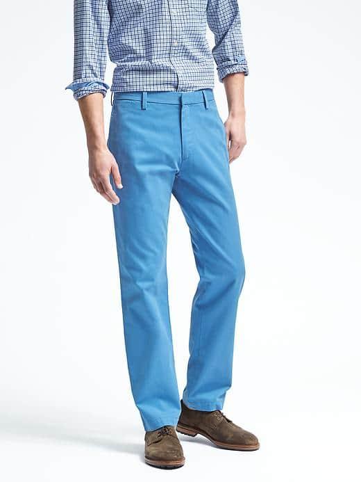 Banana Republic Mens Gavin Relaxed Straight Chino - Cerulean Blue
