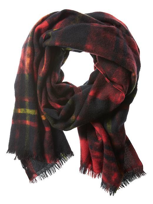 Banana Republic Mens Dyed Red Plaid Wool Scarf Size One Size - Red