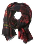 Banana Republic Mens Dyed Red Plaid Wool Scarf Size One Size - Red