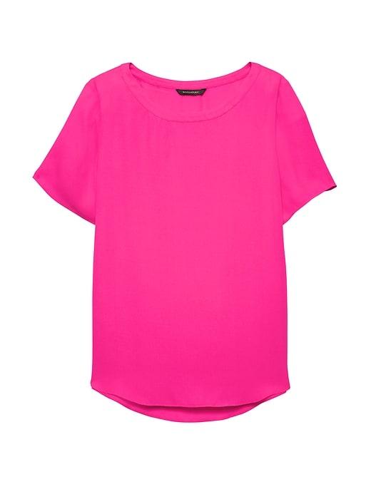 Banana Republic Womens High-low Hem Top Hot Bright Pink Size S