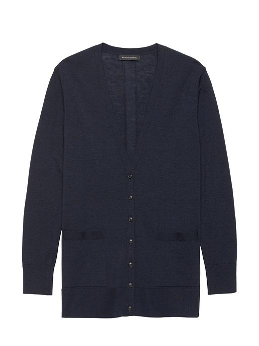 Banana Republic Womens Machine-washable Merino Boyfriend Cardigan Sweater Navy Size S