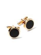 Banana Republic Mens Gold & Enamel Cufflinks Black & Gold Size One Size