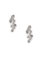 Banana Republic Deco Mechanical Stud Earring - Clear Crystal