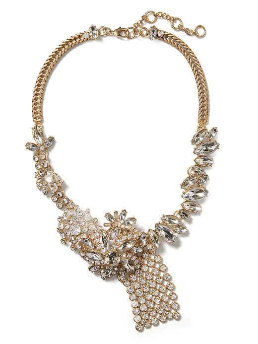 Banana Republic Sparkle Fringe Necklace Size One Size - Clear Crystal