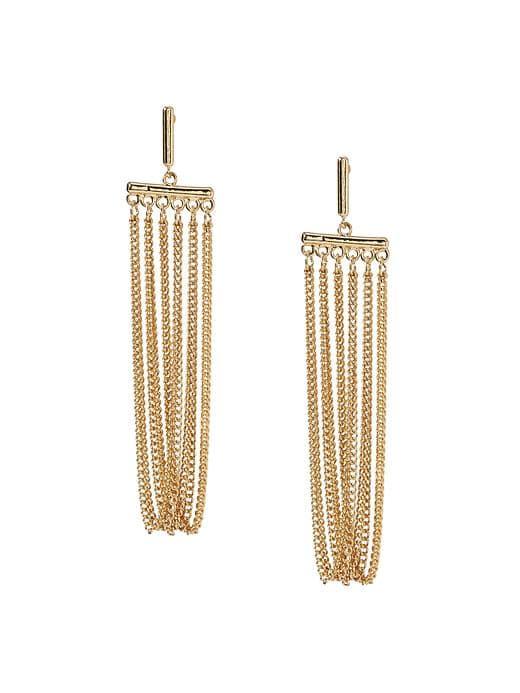 Banana Republic Chain Swag Chandelier Earring - Gold