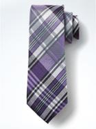 Banana Republic Vintage Plaid Silk Tie - Orchid Purple