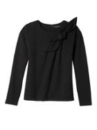 Banana Republic Womens Bow Neck Couture Sweatshirt - Black