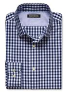 Banana Republic Mens Grant Fit Non Iron Blue Gingham Shirt Size L Tall - Basic Blue