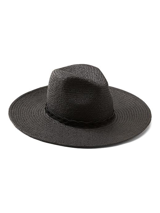 Banana Republic Womens Wide-brim Panama Hat Black Size L/xl