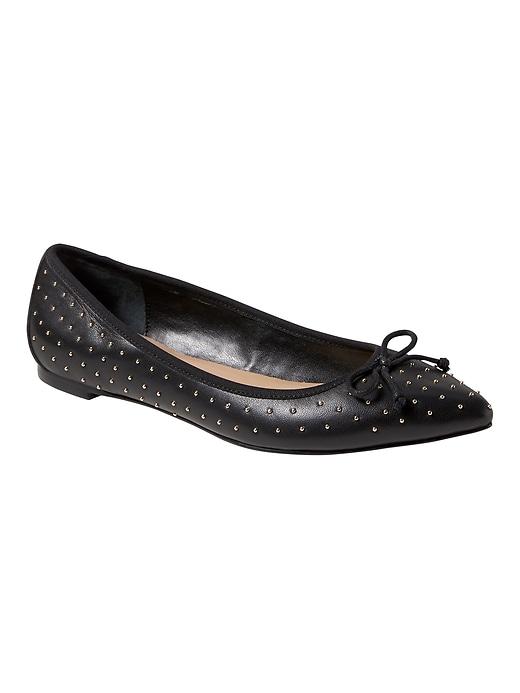 Banana Republic Womens Pointed-toe Robin Ballet Flat Black Size 10 1/2