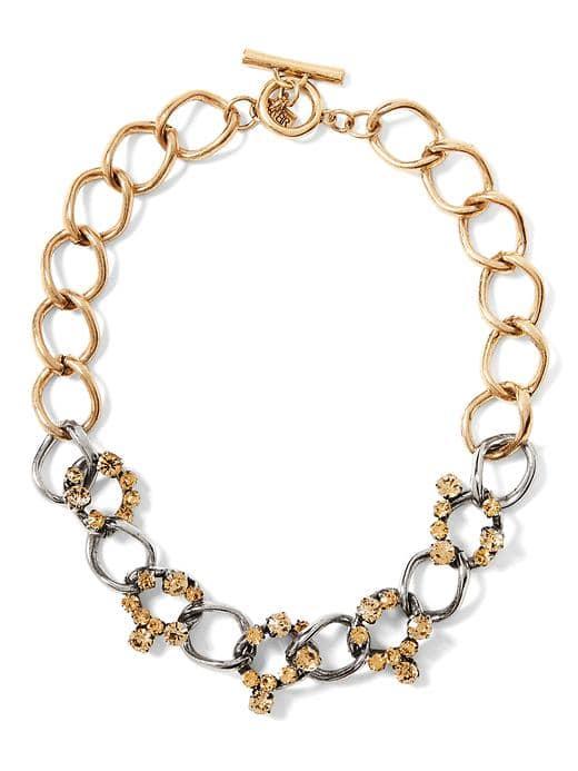 Banana Republic Cluster Link Necklace - Brass