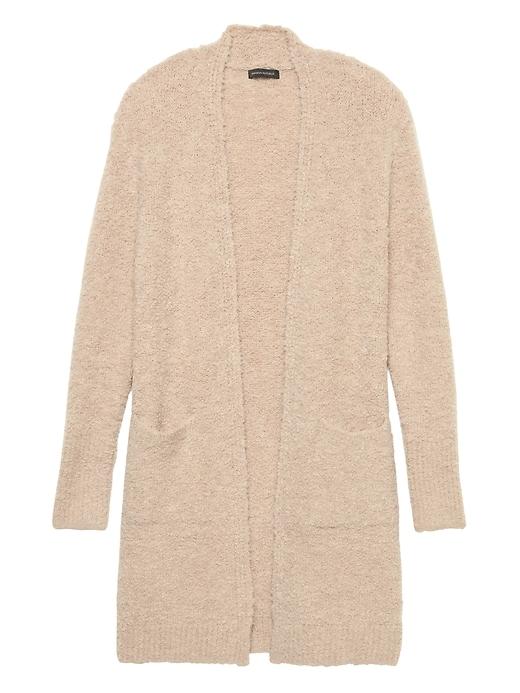 Banana Republic Womens Boucl Duster Cardigan Sweater Heather Oatmeal Size Xl